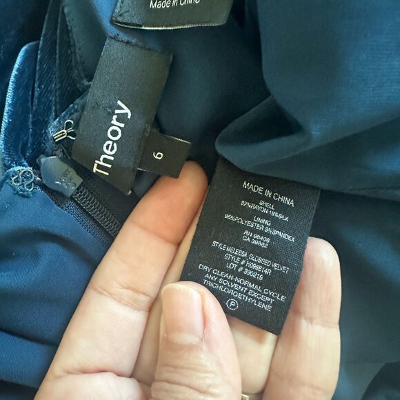 Theory Melessa Glossed Deep Teal Silk Velvet Drape Dress Size 6 - Picture 6 of 9